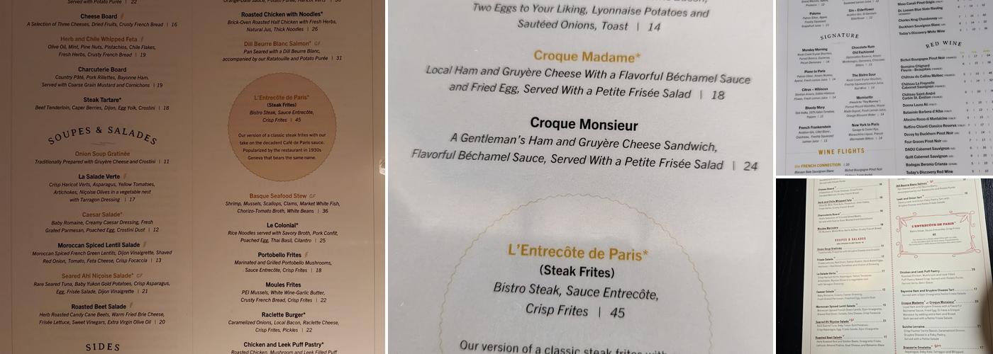 Bin 23 Bistro Menu
