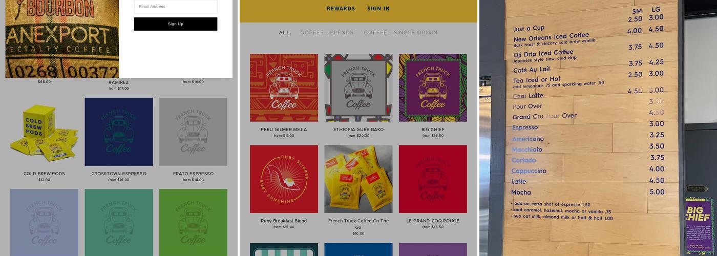 French Truck Coffee Menu