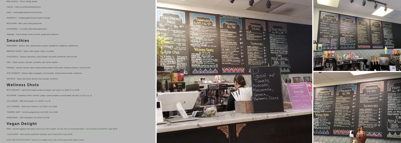 Leaf and Ginger Menu