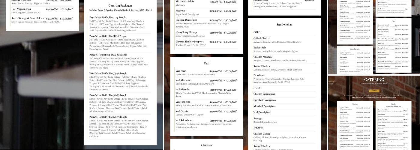 Pazza Menu