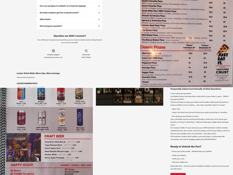 TURBO Coffee - Pizza & Wine Menu