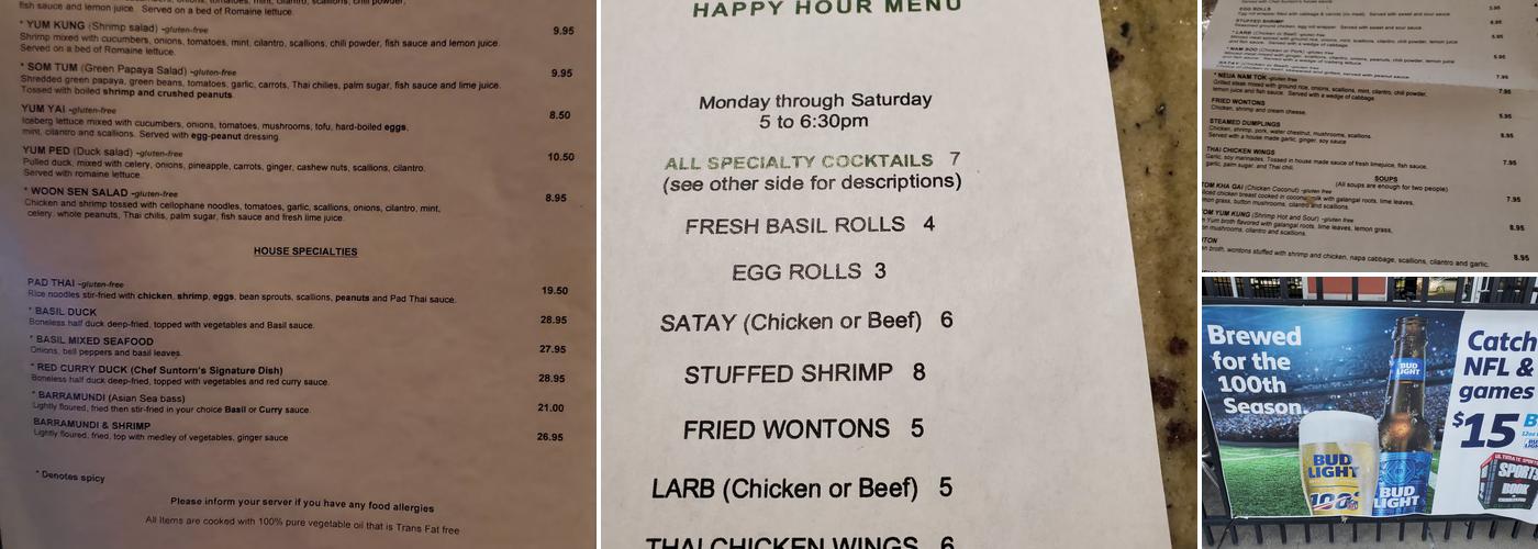 Basil Thai Cuisine - Park Circle Menu