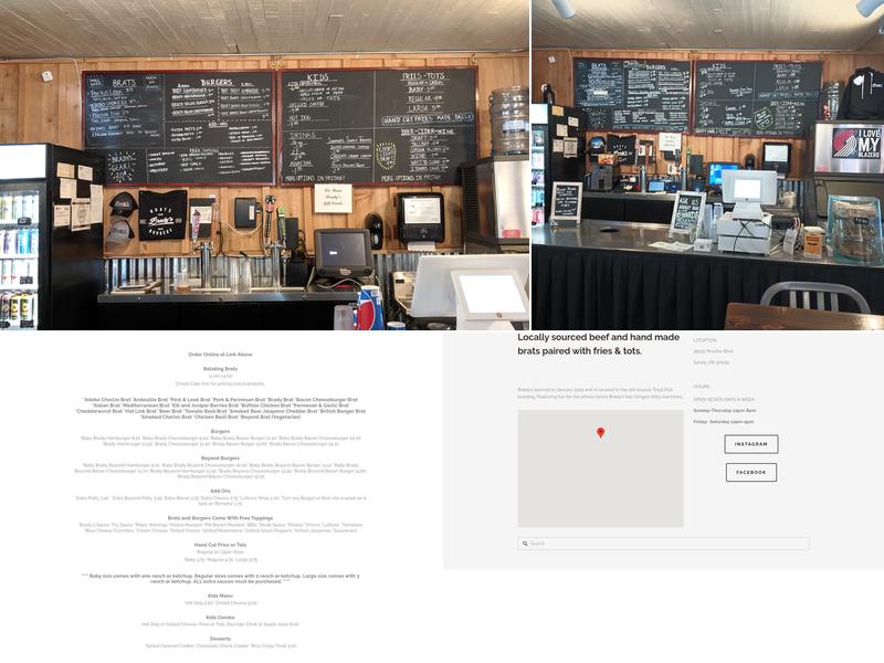 Brady's Brats & Burgers Menu