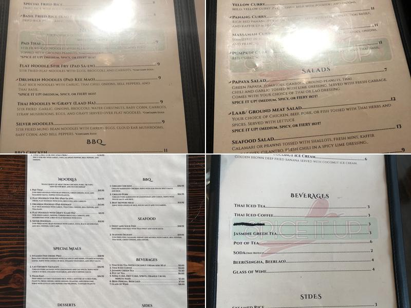 Spice it up Menu