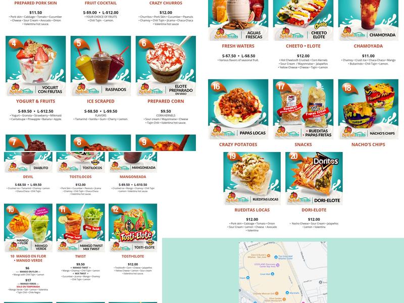 Splash Fruits Menu
