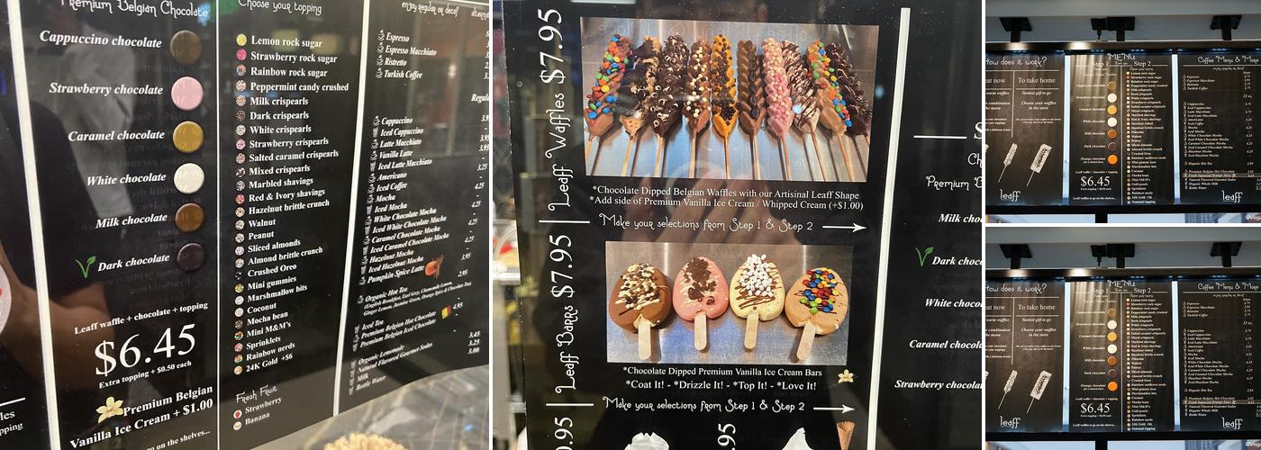 LEAFF WAFFLES Menu
