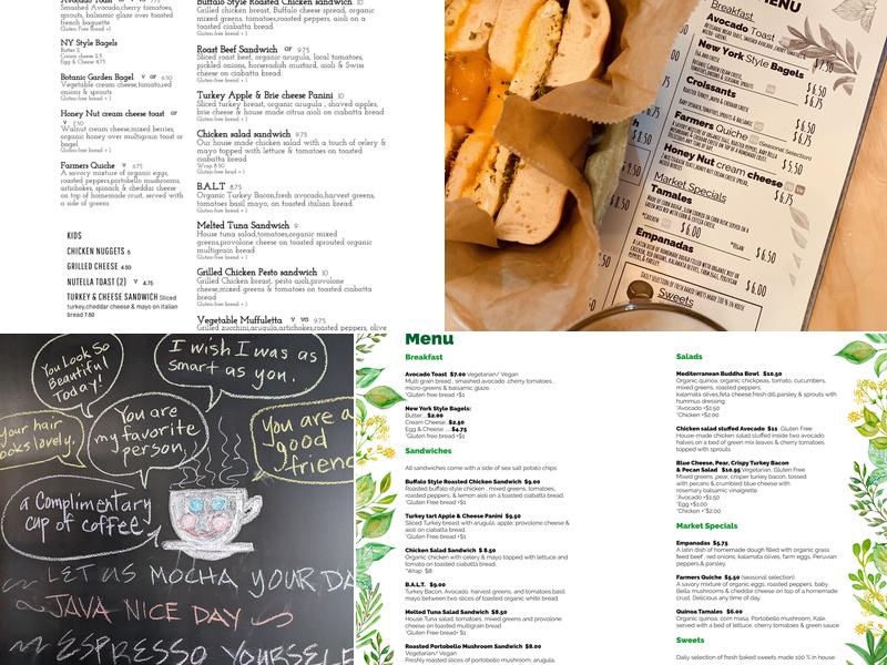 Botanic Café Menu