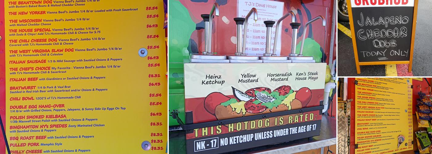 TJ's Dawg House Menu
