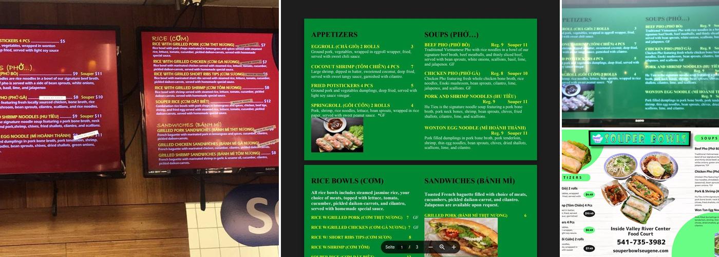Souper Bowls Menu