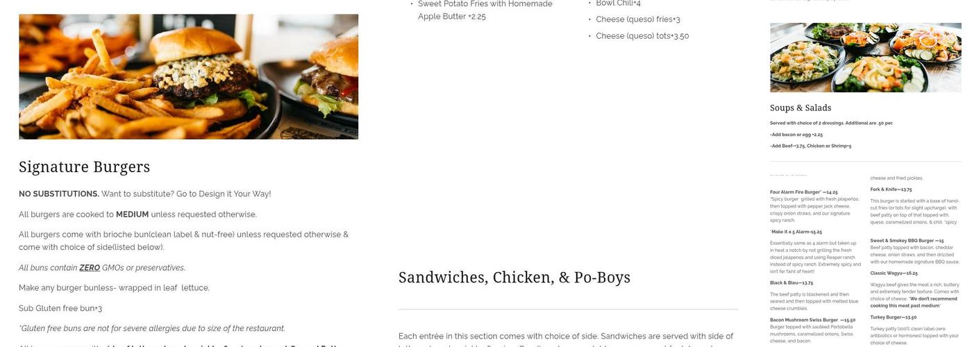 Ground Restaurant Menu