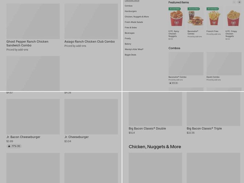 Wendy's Menu