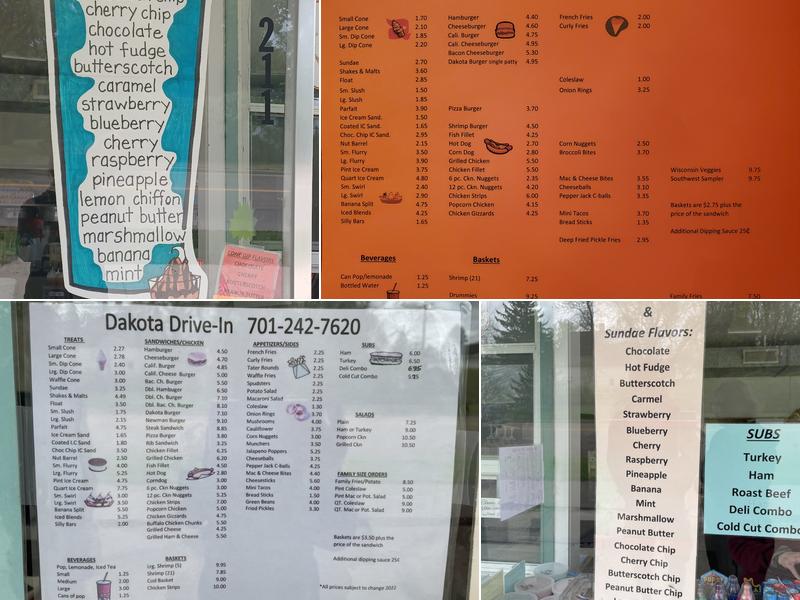 Dakota Drive In Menu