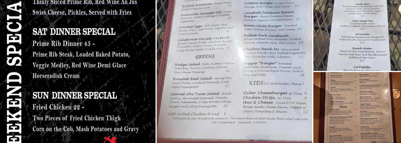 Longbranch Saloon Menu