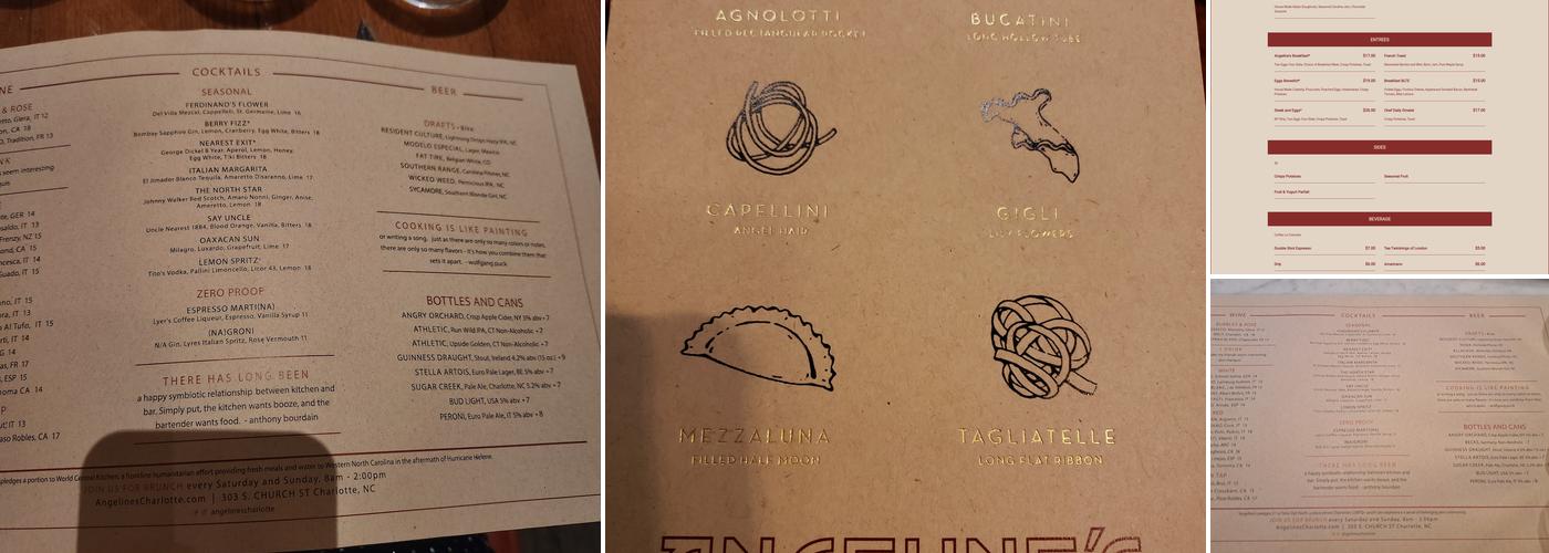 Angeline's Menu