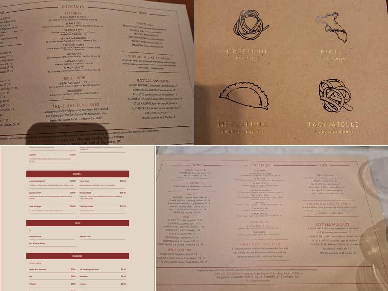 Angeline's Menu