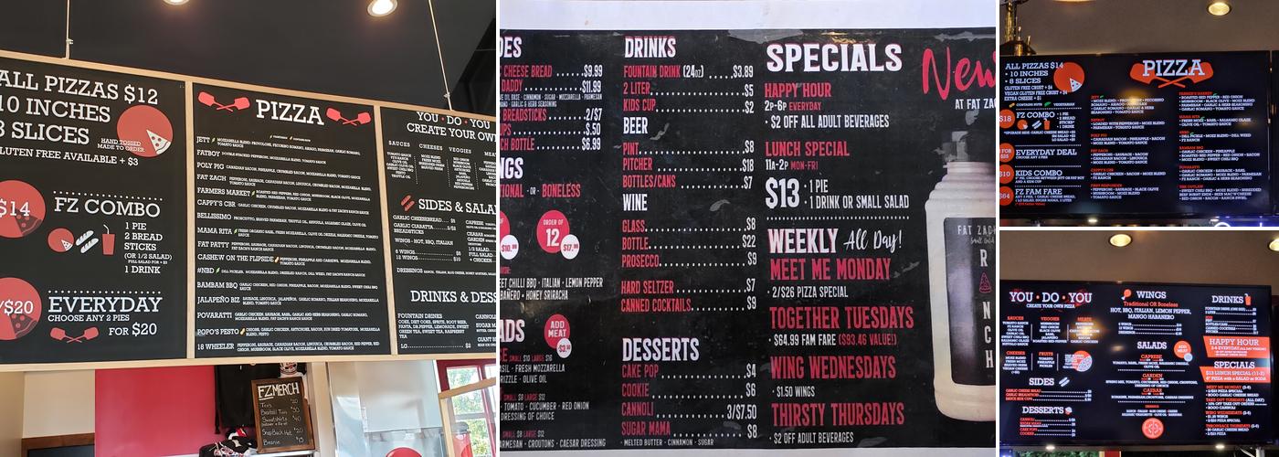 Fat Zach's Pizza - Downtown Puyallup Menu