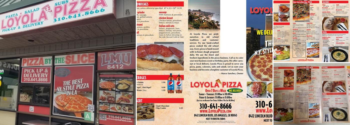 Loyola Pizza Menu