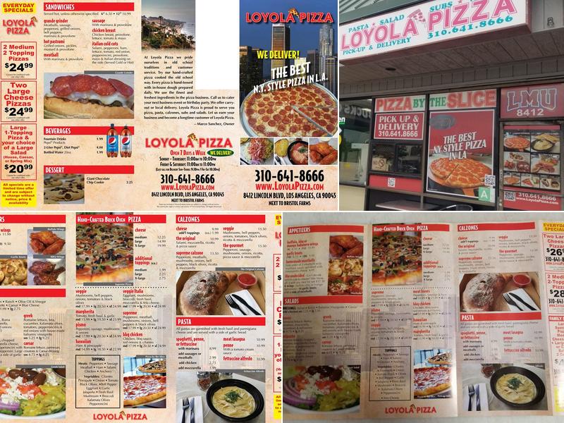 Loyola Pizza Menu