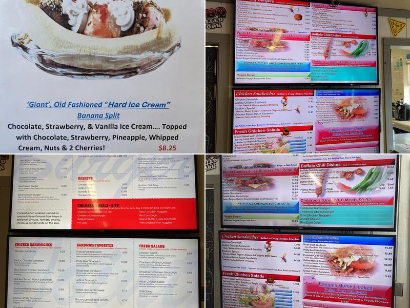 Slackers Burger Joint Menu