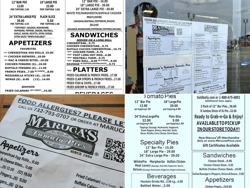 Maruca's Tomato Pies (Maruca’s Pizza) Menu