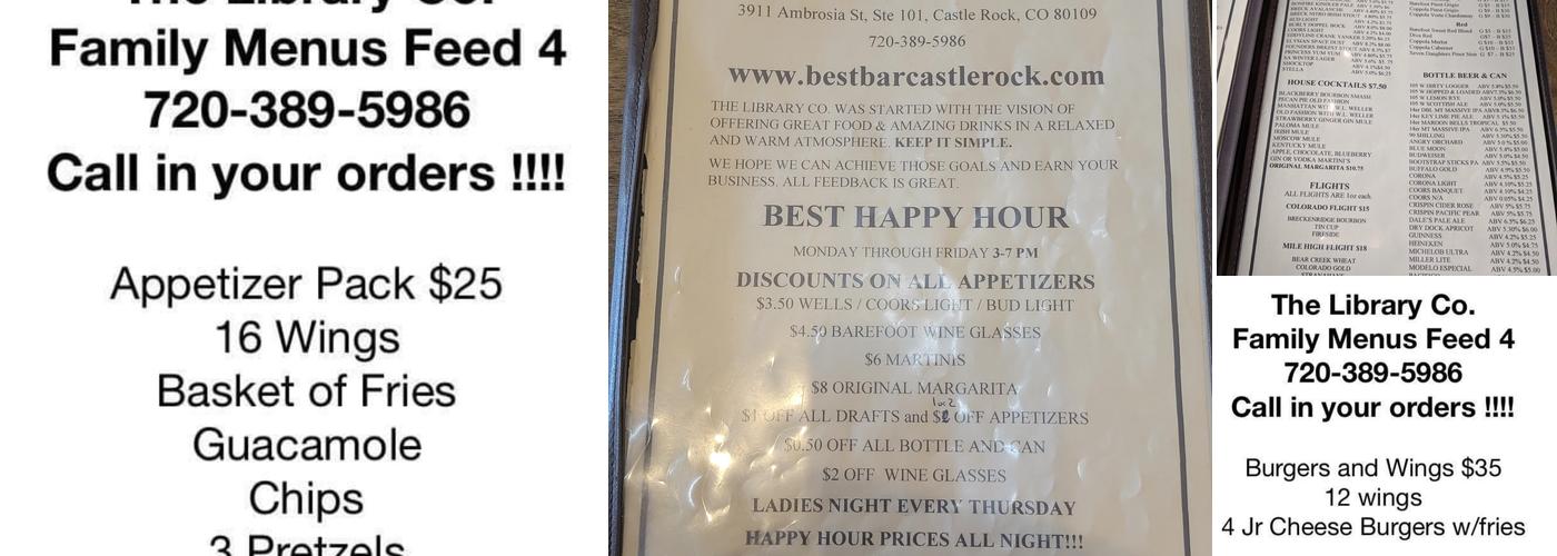 The Library Co. Bar & Kitchen Menu