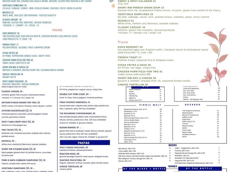 The Richmond Menu