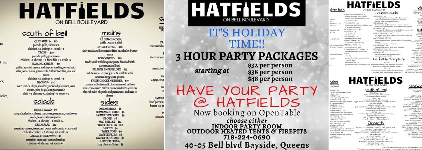 Hatfields Menu