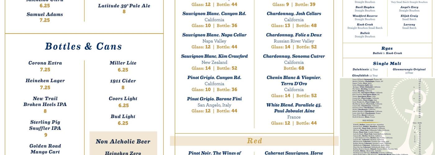 Keating's Rope and Anchor Bar + Kitchen Menu