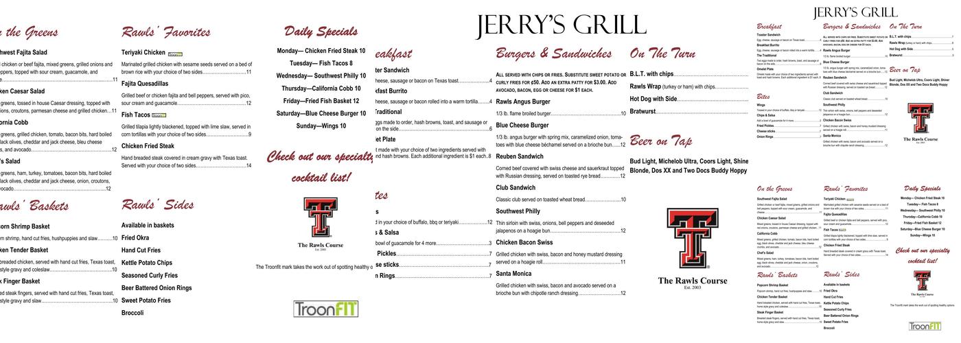 The Rawls Course Menu