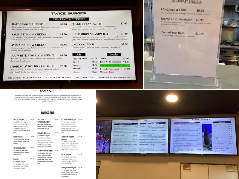Twice Burger Menu