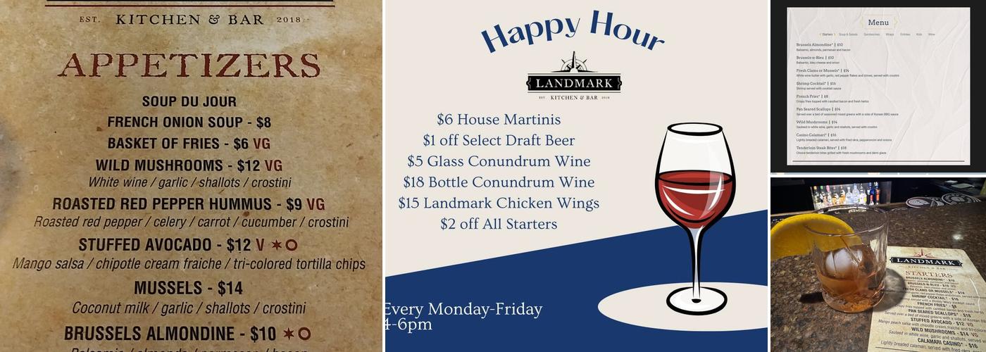 Landmark Kitchen and Bar of Sandusky, OH Menu