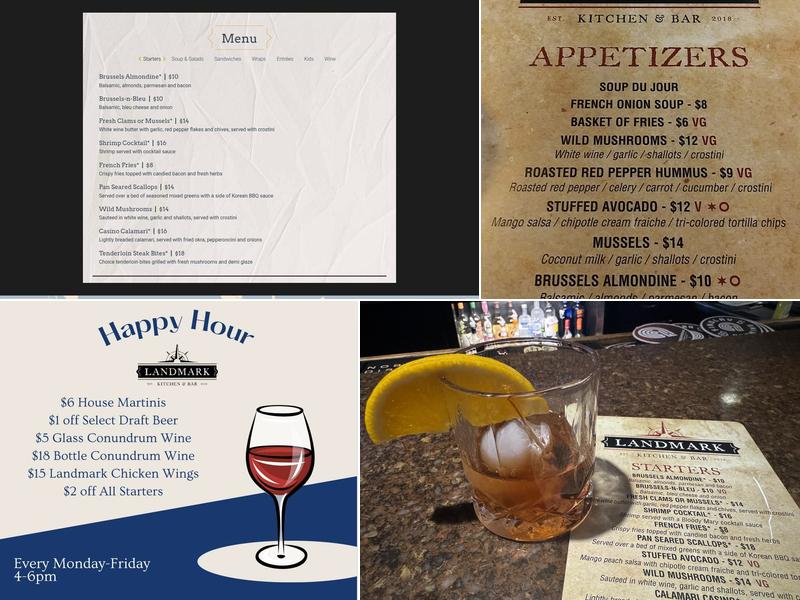 Landmark Kitchen and Bar of Sandusky, OH Menu