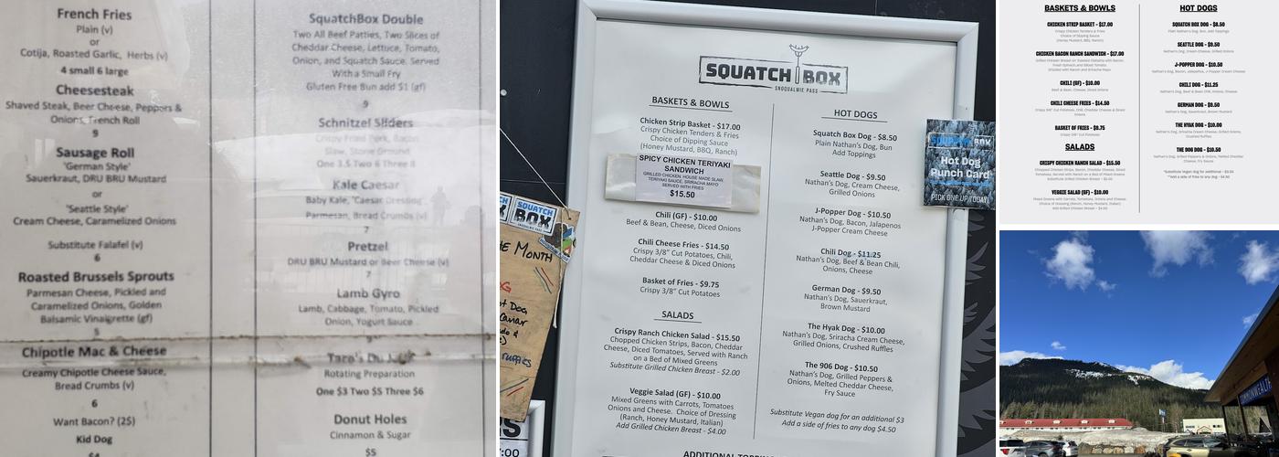 Squatch Box Menu