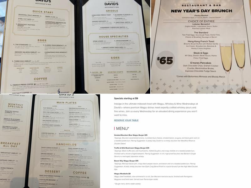 David's Menu