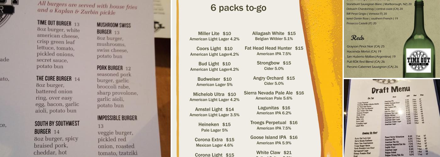 TimeOut Skippack Menu