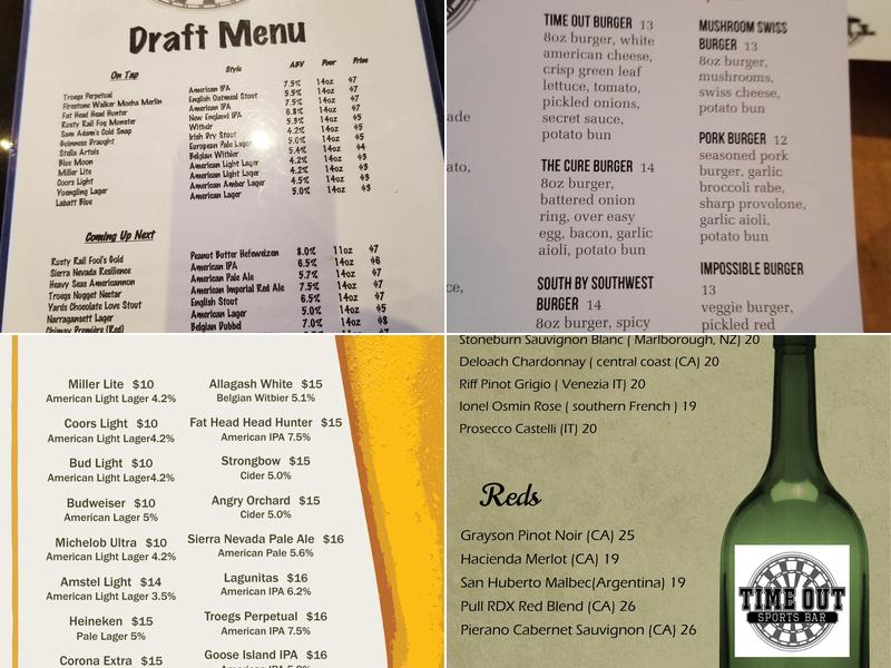 TimeOut Skippack Menu