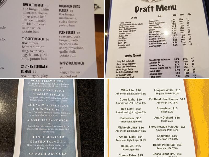 TimeOut Skippack Menu