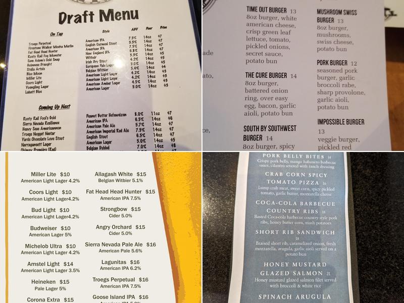 TimeOut Skippack Menu