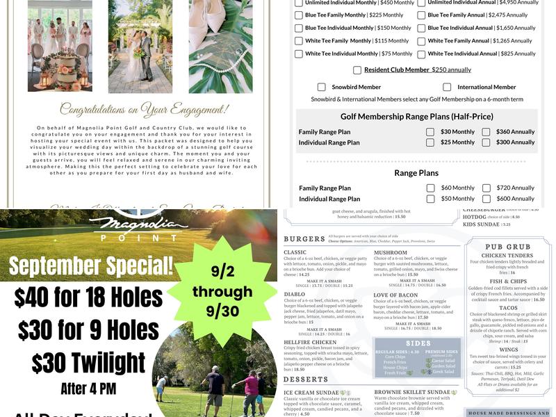 The Pub @ Magnolia Point GCC Menu