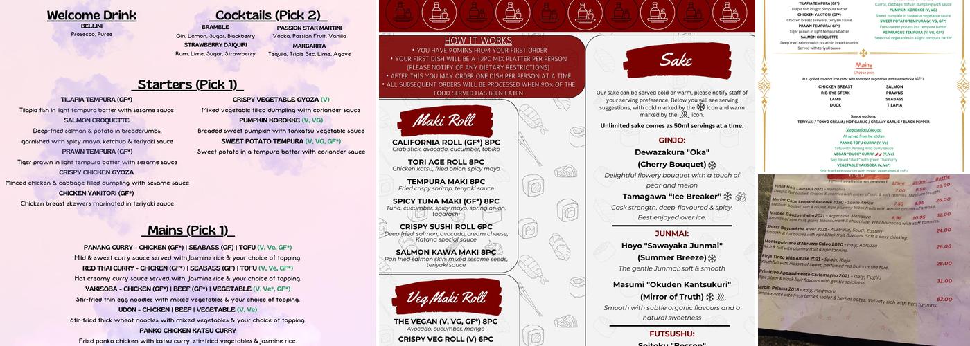 Katana Peterborough Menu