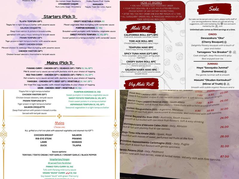 Katana Peterborough Menu
