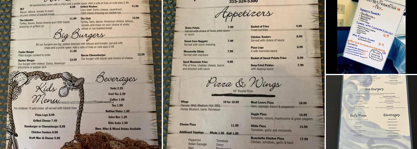 Foster's Harbor Inn Menu
