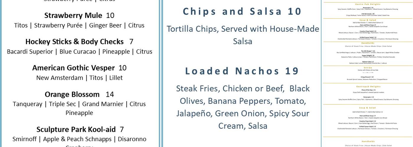 Park Street Kitchen & Bar Menu
