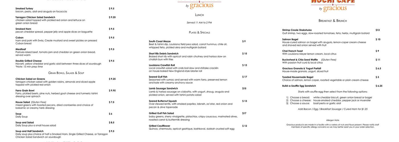NOCHI Menu