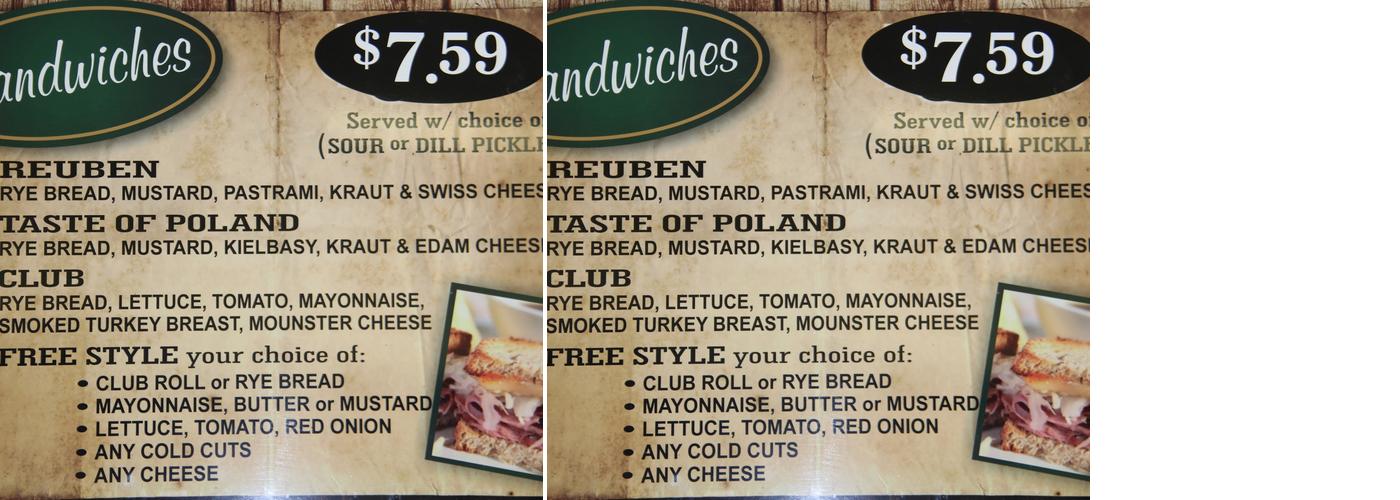 Polish Specialties Menu