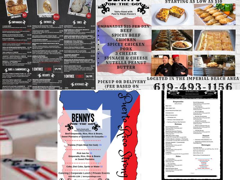 Benny's On-The-Go Menu