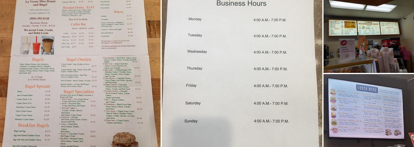 La Verne Miss Donut & Bagel Menu