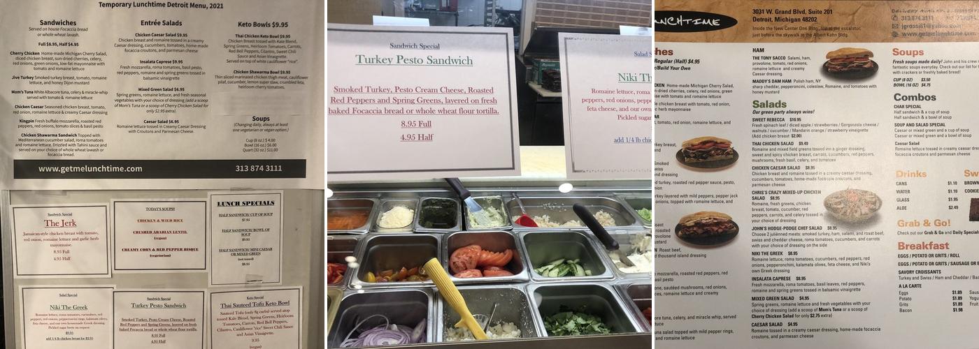 Lunchtime Detroit Menu