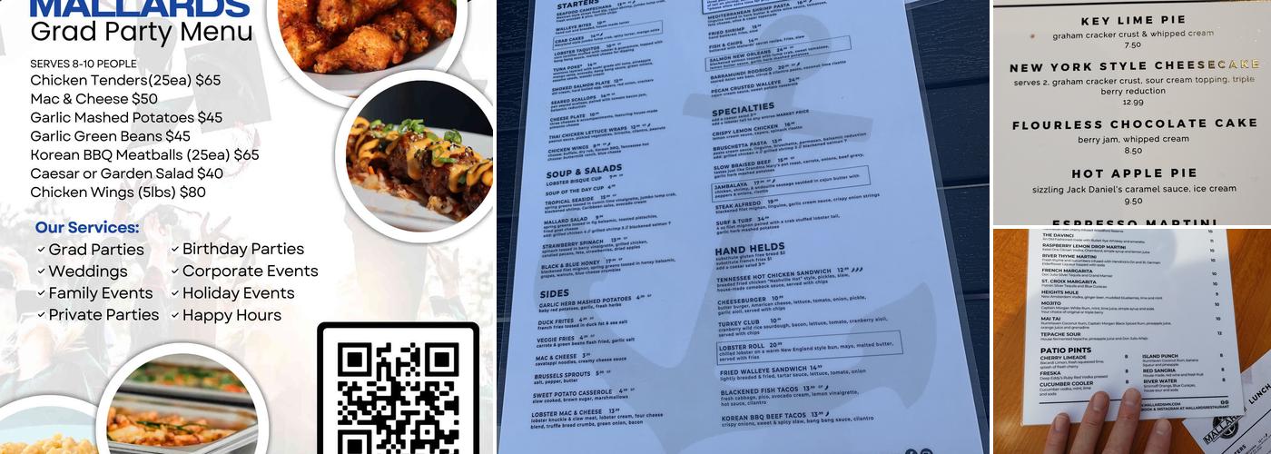 Mallards Restaurant Menu