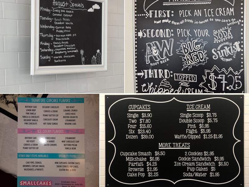 Smallcakes Cupcakery & Creamery - Waco Menu